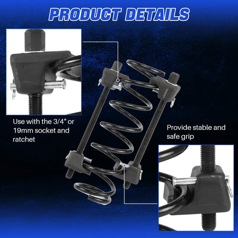 Macpherson Strut Coil Spring Compressor Kit 2 Pack With Detent Pins Heavy Duty Spring Removal Tool close-up details