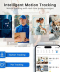 Top Tier 5G And 24G Dual Band Wifi Light Bulb Security Camera For Outdoor Home Surveillance With Hella Sharp Color Night Vision showing intelligent motion tracking for humans and pets.