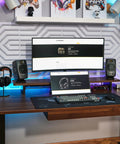 D3V Active Desktop Monitoring System Pair With USB C Connection For Desktop Studio Use, sleek black finish on workspace