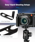 Heavy Duty Metal Hand Grip For Leica Q3 Handgrip Secure Handle Bracket With Grippy Anti Slip Pads Arca Swiss Quick Release Plate shown on camera
