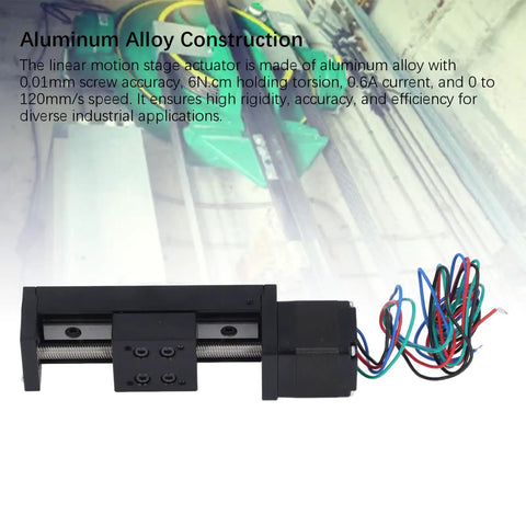Hella Sturdy 50mm Linear Slide Rail Kit With T6X4 Lead Screw Actuator And Reinforced Bearing Blocks For Cnc Routers And 3D Printers Built For Zero Drama Smooth Tracking showing aluminum construction and wiring.