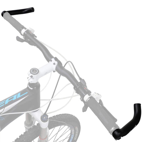 Flat Bar Handlebar Extender for Mountain and Hybrid Bikes 22.2mm 7/8 Ends with Plugs, 150mm Length, Matte Black