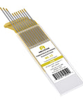 Lanthanated TIG Welding Tungsten Electrodes 1.5 Percent WL15 Gold 3 Thirty Second Inch By 7 Inch Ten Pack in clear container