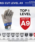 SlicePro ANSI A9 Cut Resistant Glove With Stainless Steel Mesh For Kitchen Use Pro Grade Food Grade Oyster Shucking Meat Cutting