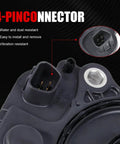 Close-up of 4-pin connector on Straight Shot Electric Engine Water Pump Bolt In Replacement For Toyota Prius series, water resistant.