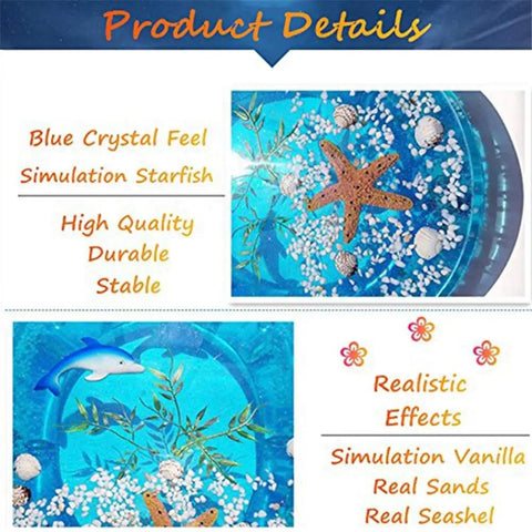 Heavy Duty Resin Toilet Seat With Lid Boasting Vivid 3D Ocean Details And Smooth Shell Motifs Soft Close Bath Accessory Breeze Install For Universal Oval Designs with blue crystal and starfish design.
