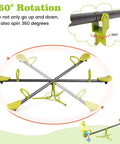 Swivel Teeter Totter Seesaw For Kids Outdoor Play Set With 360 Degree Rotation, showing 2-seat design and 360° rotation feature