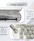 Hella Tight 4 Claw Jewelry Grabber Tool With Heavy Duty Stainless Steel Diamond Tip Pinch Pliers for beads in storage case.