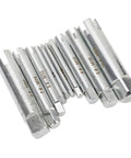 Solid 10-Piece Screw Extractor Kit With Storage Case. Hardened Alloy Steel Breaks Rusted Taps And Stripped Bolts Quick For M4 To M22 Sizes.
