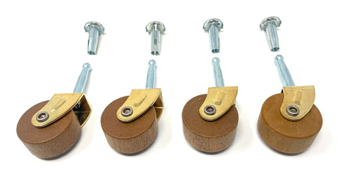 Medium One And Five Eighth Inch Hardwood Casters Pack Of 4 Replacement For Vintage Furniture Restoration For Hoosier Cabinets And Chairs Classic Antique Mobility Casters Move Pieces Smoothly While Preserving Original Character.