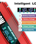 1000W Car Power Inverter With LCD Display showing voltage and capacity indicators