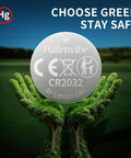 Heavy Duty 24 Pack CR2032 Batteries 3V Lithium Coin Cells With Child Resistant Sealed Wrap For AirTag Key Fobs And Office Remotes Sweet No Sweat Long Life Power on green hands.