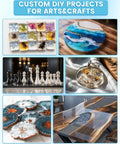 Epoxy Resin 1 Gallon Kit Crystal Clear Self Leveling Bubble Free Anti Yellowing Easy Mix 1 to 1 for art projects and DIY crafts.