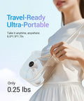 High Speed Portable Handheld Turbo Fan USB Rechargeable Pocket Fan for Travel Outdoor Home Office use, shown in clear bag