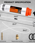 No Sweat 500 Cc Manual Fluid Extractor Pump With Long Hose For Dead Simple Oil Removal Smooth Brake Fluid Swap And Quick Coolant Fill On Trucks Or Classic Cars specifications including measurements and components.