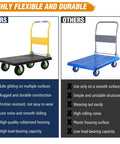 Comparison of two wheeled carts, highlighting the 8 Inch Pneumatic Caster Wheels Set Of Four Heavy Duty Air Tire Rubber Casters.