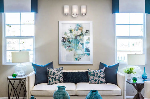 Stylish living room with elegant decor and modern furniture, soft lighting enhances the space.