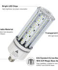 2 Pack 100W LED Corn Light Bulbs Super Bright 15000 Lumens Daylight 5000K E26 And E39 Base Outdoor Commercial Industrial Lighting