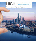 Slick Black Snap-On Cover For Danew Trace T-One Plus Three HD Tempered Glass Screen Protectors displaying a city skyline through transparent glass.