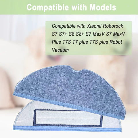 Blue microfiber mop cloth from 8 Pack Roborock Vacuum Mop Replacement Pads for S7 S7 Plus S7 MaxV S8 S8 Plus S7 MaxV Plus T7S T7 Plus T7S Plus Robot Vacuum