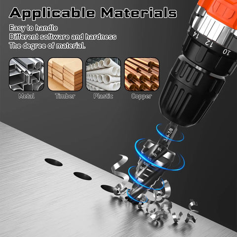 10 Piece Spiral Step Drill Bit Set For Stainless Steel With Enhanced Stability And Easy Ident Numbers Countersink Kit Great For Metal Aluminum Wood Plastic Drilling Jobs Today on stainless steel