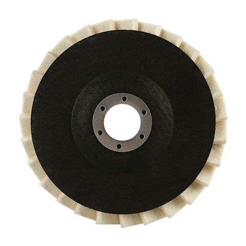 Wool Felt Pro Grade Polishing Wheels Set for Angle Grinder High Density Buffing Discs for Metal and Stone Restoration front view