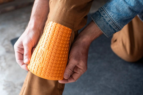 Heavy Duty Knee Pads With Extra Thick Foam Cushion And Soft Inner Liner, Adjustable One Size Fit, Hi Viz Orange Knee Savers