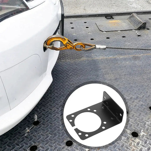 2 Pack Pin Trailer Wiring Connector Mounting Brackets For 7 Way RV Socket And Vehicle Trailer Plug, Heavy Duty Iron Mounts With Easy Install No Fuss, Rock Solid Power Transmission, Compatible For Secure Towing, black iron bracket on tow vehicle bumper