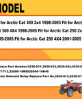Compatibility information for Arctic Cat ATV models from 1998-2005 and replacement part numbers for ignition coil kit.