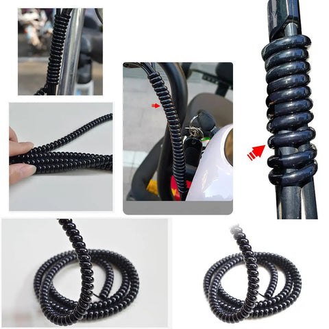2 Pack Bike Brake Cable Housing Protectors Non Scratch Rubber Frame Guards Spiral Covers for Bicycle, 1M Length, 6mm ID
