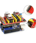Badass V3.0 CNC Shield Expansion Board With A4988 Stepper Drivers, highlighting wiring ports and circuit design.