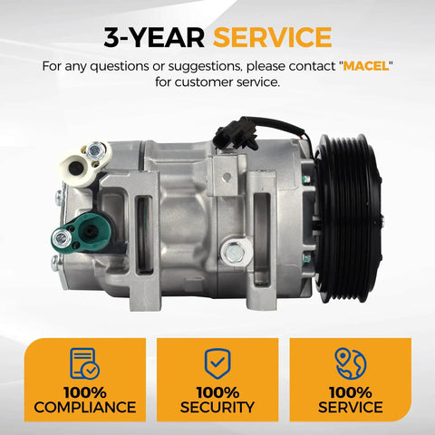Robust Ac Compressor With Clutch Oem Replacement For Nissan Altima 2.5 L Engine side view showing connectors and service details.