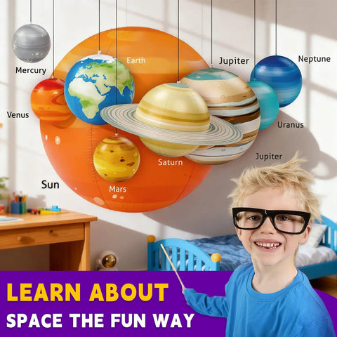 Nine Giant Inflatable Solar System Planets With Pump For Ceiling Decor Epic Space Classroom Display And Boys Room Astronomy Theme