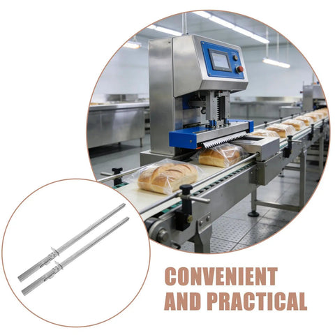 Heavy Duty Bag Closer Rail For Commercial Packaging And Retail Sealing Equipment, Pro Grade Metal Track For Durable Sealer Rails And Replacement Parts In Supermarket Food Bag Ops., silver metal rail for bread bag sealing machine