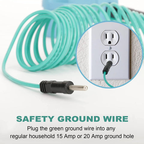Close-up of green safety ground wire from 4 Prong To 3 Prong Dryer Adapter Cord For 220V 30 Amp Outlets Converts Newer