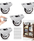 Smooth As Butter Low Profile Mini Caster Wheels 1.25 Inch for Home Furniture Drawers and Storage Bins Quiet TPR Glides Roll Like A Dream Four Pack Brown and installation screws.