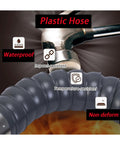 Close-up of Heavy Duty Adjustable Fume Extraction Arm With Flexible Half Inch Industrial Dust Hose, showing plastic hose features.