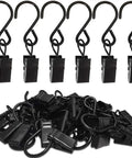 Stainless Steel S Hooks Curtain Clips 50 Pack For String Lights Photo Displays And Gutter Hangers Heavy Duty Indoor Outdoor Clip Hangers 2.4 Inch Long Black