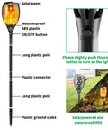 43 Inch Solar Torch Lights With Flickering Flame Effect, Waterproof Outdoor Torches for Yard and Driveway, 2 Pack with adjustable height