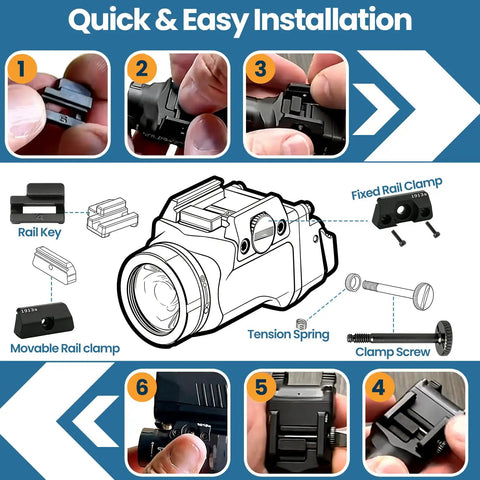 Clamp Jaw Kit For TLR Seven Sub And TLR Eight Sub Flashlights 1913 Short Model Exact Replacement Built For Rugged Duty