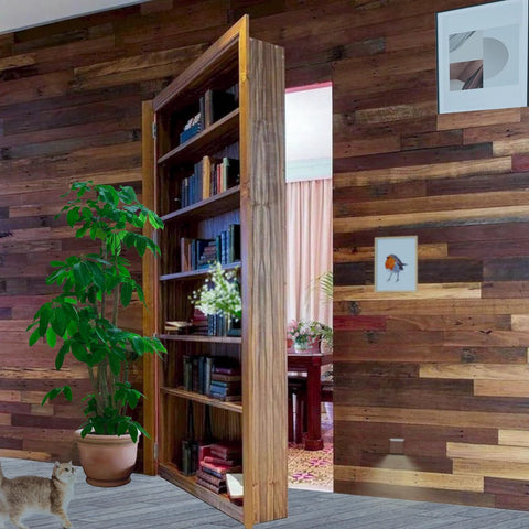 Bookshelf door using Heavy Duty Hidden Door Pivot Hinges For Wood Doors Stainless Steel Invisible Pivot Hinge with 360 Rotation