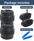 2 Pack 24 Inch Mountain Bike Tires And Tubes Set 24x1.75/47-507 Heavy Duty Tubes With AV32mm Schrader Valves Folding Replacement MTB
