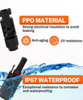 Solar Crimping Tool Kit For Panel Connectors With A Heavy Duty Crimper And Ten Pairs Of Solar Wire Connectors, waterproof and UV resistant.