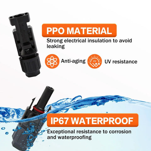 Solar Crimping Tool Kit For Panel Connectors With A Heavy Duty Crimper And Ten Pairs Of Solar Wire Connectors, waterproof and UV resistant.