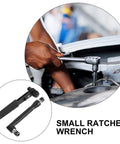Compact Mini Ratcheting Wrench And Socket Tool Kit Tough As Nails Steel spanner in use for auto repairs.