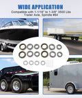Four trailer axle bearing kits with grease seals for #84 spindle, I.D. 1.719 in, L68149/L44649.