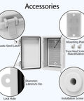 Weatherproof Junction Box All Weather Ready Outdoor Indoor ABS Plastic IP65 Enclosure with hinged lid and mounting accessories