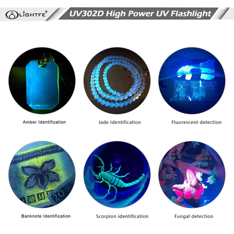 Ultra High Power 365nm UV Flashlight With LG LED Source And Black Filter Lens 3000mW Max Output For Fast UV Curing Pet Urine And