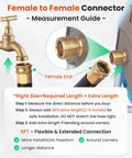Five Foot Short Garden Hose With Dual Female Ends And Brass Double Male Adapter Flexible Lightweight Water Hose In Five Eighths Inch Outer Diameter measurement guide image