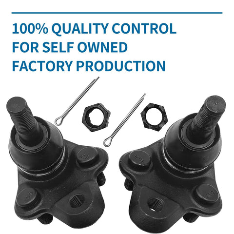 Two front lower black suspension ball joints with cotter pins and nuts for Celica/Corolla/RAV4/Prius (XCPMC K90309)
